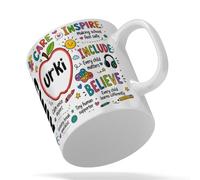 Jungle Mug Taza personalizada para trabajadores de apoyo AIM | Modelo de acceso e inclusión regalo de agradecimiento | Taza de café con nombre personalizado para profesores de preescolar, guardería