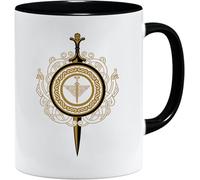 Jungle Mug Taza vikinga nórdica, idea de regalo para hombres mayores, papá, abuelo, taza de café, diseño vikingo, cránea, jarra de cerveza y martillo (VIKING032)