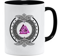 Jungle Mug Taza vikinga nórdica, idea de regalo para hombres mayores, papá, abuelo, taza de café, diseño vikingo, cránea, jarra de cerveza y martillo (VIKING033)