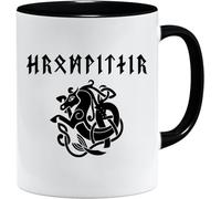 Jungle Mug Taza vikinga nórdica, idea de regalo para hombres mayores, papá, abuelo, taza de café, diseño vikingo, cránea, jarra de cerveza y martillo (VIKING023)