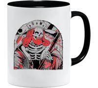 Jungle Mug Taza vikinga nórdica, idea de regalo para hombres mayores, papá, abuelo, taza de café, diseño vikingo, cránea, jarra de cerveza y martillo (VIKING017)