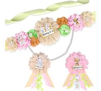 Jungle Safari Baby Shower Sash Girl - Cinturón de maternidad de animales de safari para baby shower, ramillete de insignia para decoraciones de baby shower de animales de safari