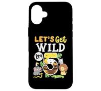 Jungle Safari Let's Get Wild 5th Birthday Zoo Niño de 5 años Carcasa para iPhone 16 Plus