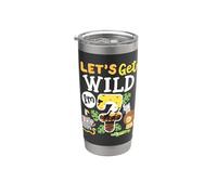 Jungle Safari Let's Get Wild 7th Birthday Zoo Niño de 7 años Vaso térmico de acero inoxidable de doble pared