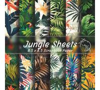 Jungle Scrapbook Paper 8.5 x 8.5 Inch: 20 Unique Double-Sided Designs for Journaling and Card Making, Lush Botanical Patterns and Tropical Greenery Textures, 40 Pages, Decorative Craft Sheets