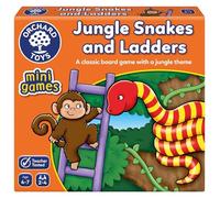 Orchard Toys Jungle Snakes and Ladders Mini Game, Small and Compact, Travel Game, Perfect for Children Age 4-7, Travel Game