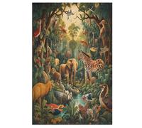Jungle Tiers Puzzles 1000 Piezas para Adolescentes Juguete Creativo de Madera Juego Familiar Nivel de Dificultad Puzles Desafíos 78 × 53 cm