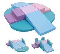 JungleDove Conjunto de Juego Suave para Interior para Niños Pequeños - 9 Piezas de Bloques de Espuma para Escalar con Superficie Impermeable - Juguetes Educativos de Escalada para Niños de 3+ Años