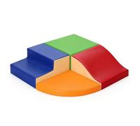 JungleDove Juego de 4 piezas de juguete para niños: piel sintética de poliuretano suave - Bloques de escalada de espuma para rastrear y deslizar, terreno de juego interior para niños (bloque de color)