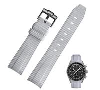 JUNGLEHE Correa de reloj de goma de silicona para Omega X Swatch Moonswatch Correa de reloj de extremo curvado, correa de repuesto de goma de silicona para mujeres y hombres, correa de reloj de 20 mm