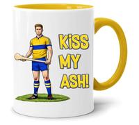 JungleMug - Taza de café con diseño de Clare Hurling | Kiss My Ash | Regalo deportivo irlandés para él | Taza humorística | Regalo de cumpleaños | Papá Noel secreto