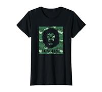 Junglist Lion Camo Jungle Music D&B Camiseta gráfica económica, Mujer, Negro, S