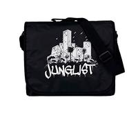 Junglist Sound System Messenger Bag Record Drum & Bass DJ LP Vinyl Shoulder Mens, Black, Talla única, Mensajero