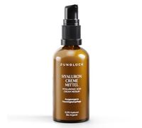 JUNGLÜCK Crema de hialurón medio - Crema hidratante de alta dosis con ácido hialurónico, crema de día y noche con aloe vera orgánico y aceite de argán orgánico, reduce las arrugas secas