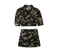 Jungs - Overol Kleinkind Mädchen Frühling Winter Langarm Camuflaje Farbe Mantel Tops Rock 2 STÜCKE Outfits Kleidung Set Mono (A, 4-5 años)