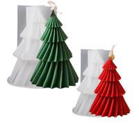 Junhui 2PCS Molde de Silicona de Árbol de Navidad, Moldes de Fundición de Velas, Molde Epoxi Velas Árbol de Navidad para Manualidades, Velas Perfumadas, Jabones, Aromaterapia