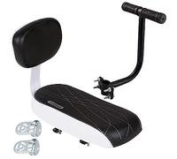 Junhui Cojín de Asiento Trasero de Bicicleta, Silla Bicicleta Niño Trasera, Kit de Bicicleta de Montaje a la Trasera con Respaldo, Reposabrazos y Pedales para Niños Adultos