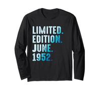 Junio 1952 Año 1952 Retro 1952 Vintage Edición Limitada Manga Larga