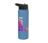 Junio 1987 Año 1987 Retro 1987 Vintage Edición Limitada 1987 Stainless Steel Insulated Water Bottle