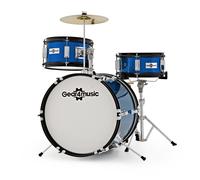 Junior 3 Piece Drum Kit by Gear4music Blue