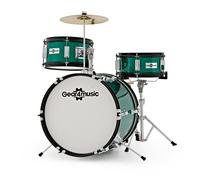 Junior 3 Piece Drum Kit by Gear4music Green