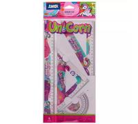 Junior: Juego de reglas con diseño de unicornio - 4 piezas