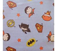 Junior League Mini Batman Superman Wonder Woman DC Blue Characters Tela de algodón por 50 cm