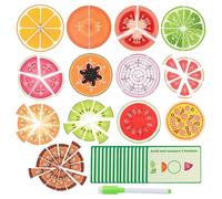 Junior Learning Fracciones de comida, Juegos de fracciones para niños | Fracción de aprendizaje infantil infantil | Juegos educativos en interiores en forma de fruta, ayuda educativa para matemáticas