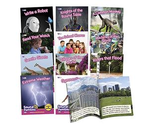 Junior Learning Lectores decodificables, consonantes de familias sonoras, fase 5.5, aprender a leer, textos fáciles de decodificar, con 12 libros, para mayores de 5 años, grado K