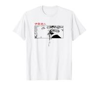Junji Ito Anime Girl Eating Globule Cropped Kanji Portrait Camiseta