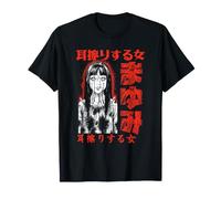 Junji Ito Maniac Mayumi Blood Red Kanji Creepy Anime Girl Camiseta