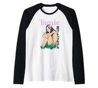 Junji Ito Maniac Tomie in Grass with Kanji Manga Anime Girl Camiseta Manga Raglan