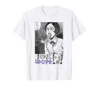 Junji Ito Slug Girl Panels Bubble Letter Kanji Horror Manga Camiseta, Hombre, Blanco, M