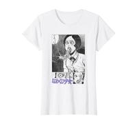 Junji Ito Slug Girl Panels Bubble Letter Kanji Horror Manga Camiseta, Mujer, Blanco, XL