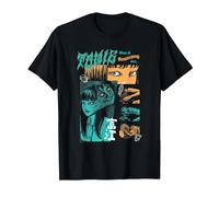 Junji Ito Tomie Orange and Aqua Zine Collage Horror Manga Camiseta, Hombre, Negro, L