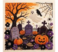 Junjie Kit de bricolaje de arte de perlas fantasma de Halloween, horrible y lindo 3D pintura de diamantes artesanías para adultos, decoración del hogar de otoño, arte de pared, divertido juego de