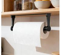 JUNJIEFU Soporte para Papel de Cocina, portarrollos de Cocina sin taladrar, 28 cm de aleación de Aluminio, portarrollos de Papel, 2 métodos de instalación, para Cocina, baño, salón