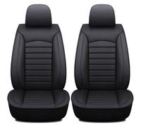 JUNJIKAIDAN 2 Piezas Fundas Asientos Coche para Ford kuga 2019-2024, Funda Asiento Delantero Cuero PU Juegos De Cubreasientos Antideslizante Protector,A/Black