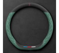 JUNJIKAIDAN para Citroen Berlingo 2018-2023 Funda Volante Coche Cuero Microfibra Cubierta Volante Antideslizante Transpirable Protector Interior Accesorios,A/D~Type-C/Green