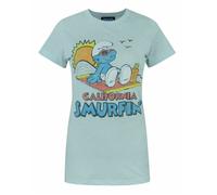 Junk Food Camiseta California Smurfin de los Pitufos para Mujer (NS5853)