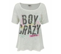 Junk Food Clothing Blanco sucio Scribbles And Splashes Print Camiseta de manga c