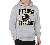 Junk Food Clothing x NFL - Camiseta con Casco del Equipo Impreso, Camiseta de Manga Corta para Hombre y Mujer, Ropa con Licencia Oficial de la NFL, Color Gris