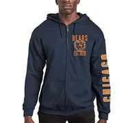 Junk Food Clothing x NFL - Chicago Bears - Sudadera con capucha MVP con cremallera - Sudadera unisex para adultos con capucha - Talla L