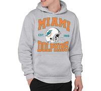 Junk Food Clothing x NFL - Miami Dolphins, casco del equipo, sudadera con capucha unisex para adultos, para hombres y mujeres, talla M