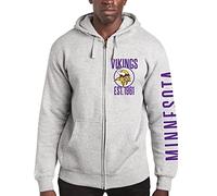 Junk Food Clothing x NFL - Minnesota Vikings - MVP Zip Hoodie - Unisex Adult Full Zip Hooded Sweatshirt for Men and Women - Size X-Large