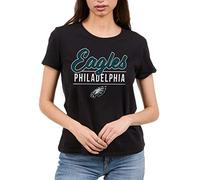 Junk Food Clothing x NFL - Philadelphia Eagles - Fan Favorite - Camisa Ligera de Manga Corta para Mujer, Talla L