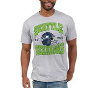 Junk Food Clothing x NFL - Seattle Seahawks - Team Helmet - Unisex Adult Short Sleeve Fan T-Shirt for Men and Women - Size Small