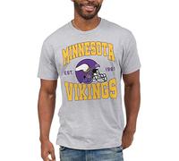 Junk Food NFL - Camiseta con Casco para Adulto, Minnesota Vikings - Gris Jaspeado, S