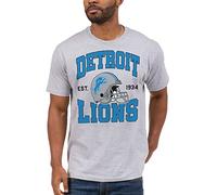 Junk Food Ropa x NFL - Detroit Lions - Camiseta Unisex para Adulto con Casco de Equipo