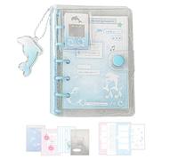 Junk Journal Supplies Kit - M5 Pocket Size Transparent Notebook, 70 Pages Scrapbook Set, Sticky Note Sticker Card Charm Bundle, Durable Craft Material Build | School Men Child Crafting Wedding Memory